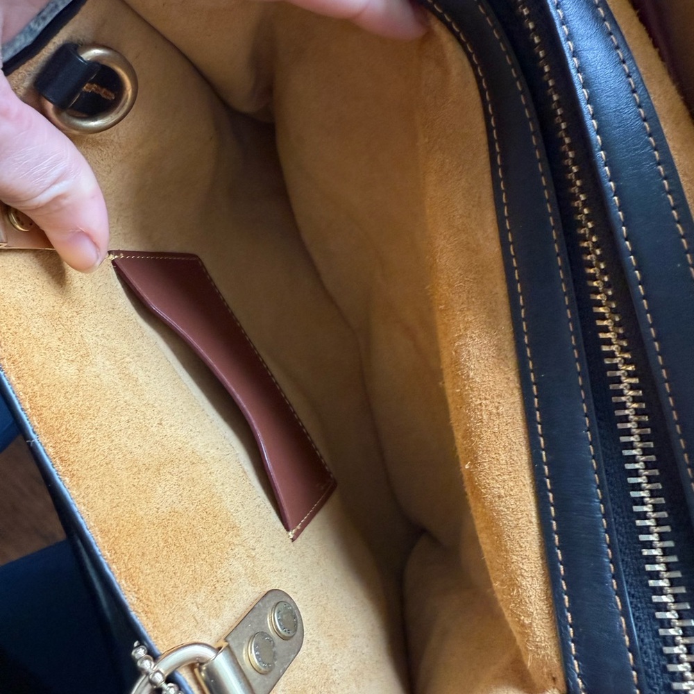 Coach Rogue 25 Black and Gold Satchel - Picture 6 of 13